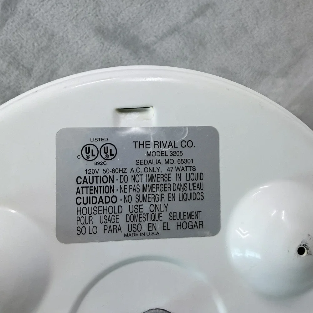 Vintage Rival Crock-Ette‎ 1 Qt Slow Cooker Grapevine Pattern Fixed Pot Warmer